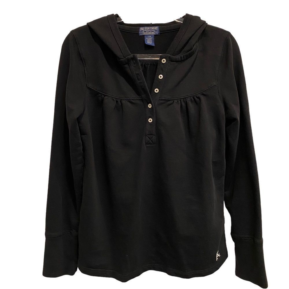 Polo Ralph Lauren structured long sleeved sweatshirt/hoodie w/buttoned neck